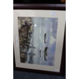 FIVE AVIATION RELATED PRINTS including reproduction prints after John Young, Bob Murray, Rory Garner