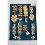 EIGHT SILVER AND ENAMELLED MASONIC MEDALS to include Pride of Abingdon No. 1 Secretary Medal, The