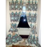 A PAIR OF HEALS INTERLINED AND LINED CURTAINS by Dorothy Evans, 8 feet in length