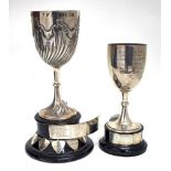 A LATE VICTORIAN SILVER TROPHY CUP with marks for Sheffield, engraved 'Oxfordshire Chrysanthemum