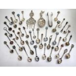 A DUTCH SILVER TOAST/SANDWICH FORK together with a Dutch white metal spoon and a collection of