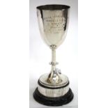 A LATE VICTORIAN SILVER CHALICE with marks for London 1897 and inscribed 'Royal Oxfordshire