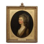 19TH CENTURY ENGLISH SCHOOL Head and shoulder portrait of Lady Anne Seymour, daughter of the first