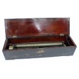 A EARLY TO MID 19TH CENTURY CYLINDER MUSICAL BOX BY NICOLE FRERES Geneve, serial number 28387,