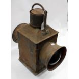 AN ANTIQUE RAILWAY CROSSING GATE LAMP 49cm in height