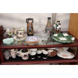 A QUANTITY OF VARIOUS CERAMICS to include a Majolica table centre, part dinner service, two Austrian