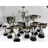 A COLLECTION OF VARIOUS SILVER PLATED TROPHY CUPS horticulture, tennis etc.