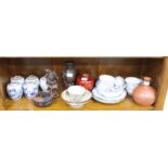 A COLLECTION OF ORIENTAL ITEMS to include five 19th century Chinese blue and white jars, each 12cm