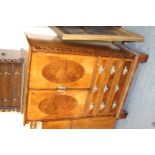 A BURR WALNUT CABINET 75cm wide 106cm