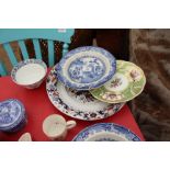 A COLLECTION OF CHINA to include Spodes New Stone Imari pattern dish, blue and white pottery etc