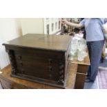 AN OAK CASED WALKER AND HALL CANTEEN OF CUTLERY in the Old English pattern, the canteen case with