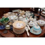 A GENERAL SELECTION of china and porcelain including a Coalport San Remo teaset, Studio Pottery hand