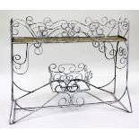 A WHITE PAINTED VICTORIAN WIREWORK PLANTER 56cm x 67cm x 16cm