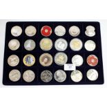 A LARGE SELECTION OF GB FIVE POUND COINS and medallions including a Concord edition, a 70th