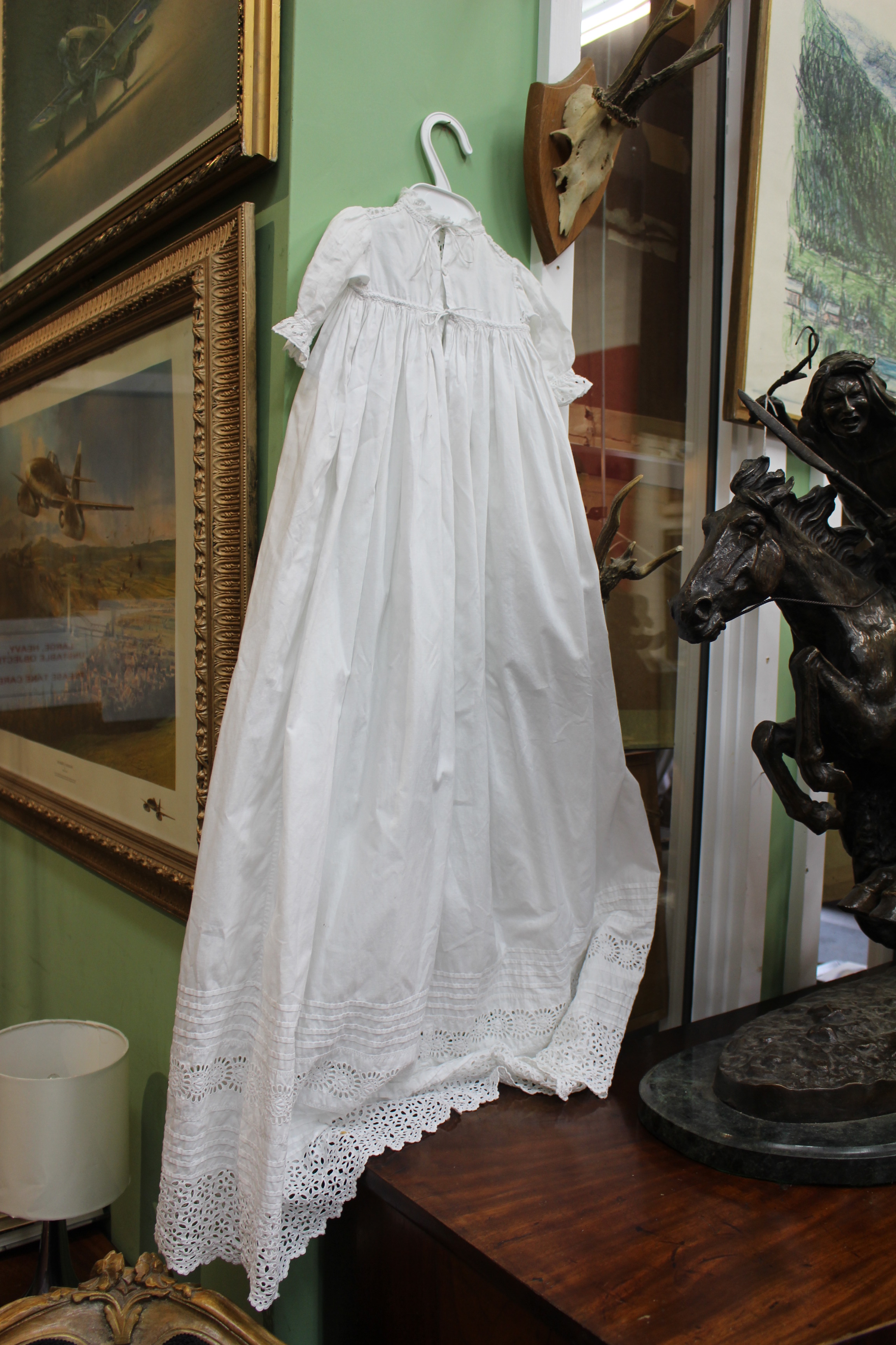 AN EMBROIDERY ANGLAISE CHRISTENING GOWN