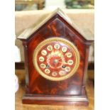 A LATE 19TH CENTURY MAHOGANY CASED MANTLE CLOCK with a Henri Marc eight day bell strike, external