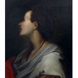 IN THE MANNER OF ANDREA DEL SARTO Head and shoulders of a woman with her hair tied up, oil on