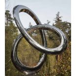 A T BEND (21ST CENTURY SCHOOL) 'Infinity Curve', polished stainless steel, approximately 90cm x 80cm