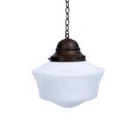 A WHITE GLASS HANGING LIGHT FITTING