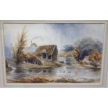TWO 20TH CENTURY ENGLISH SCHOOL WATERCOLOURS of pastoral landscapes, unsigned, 27cm x 19cm and