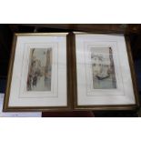 A PAIR OF EDWARDIAN WATERCOLOUR VIEWS of Venice, one signed with initials D.W. and dated 1907,