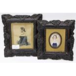 A LATE 19TH / EARLY 20TH CENTURY MINIATURE PORTRAIT of a lady painted on ivory and a late 19th /