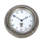 SMITHS OF LONDON AUTOMOBILE TIMEPIECE, the silvered dial with Arabic numerals, 9cm diameter