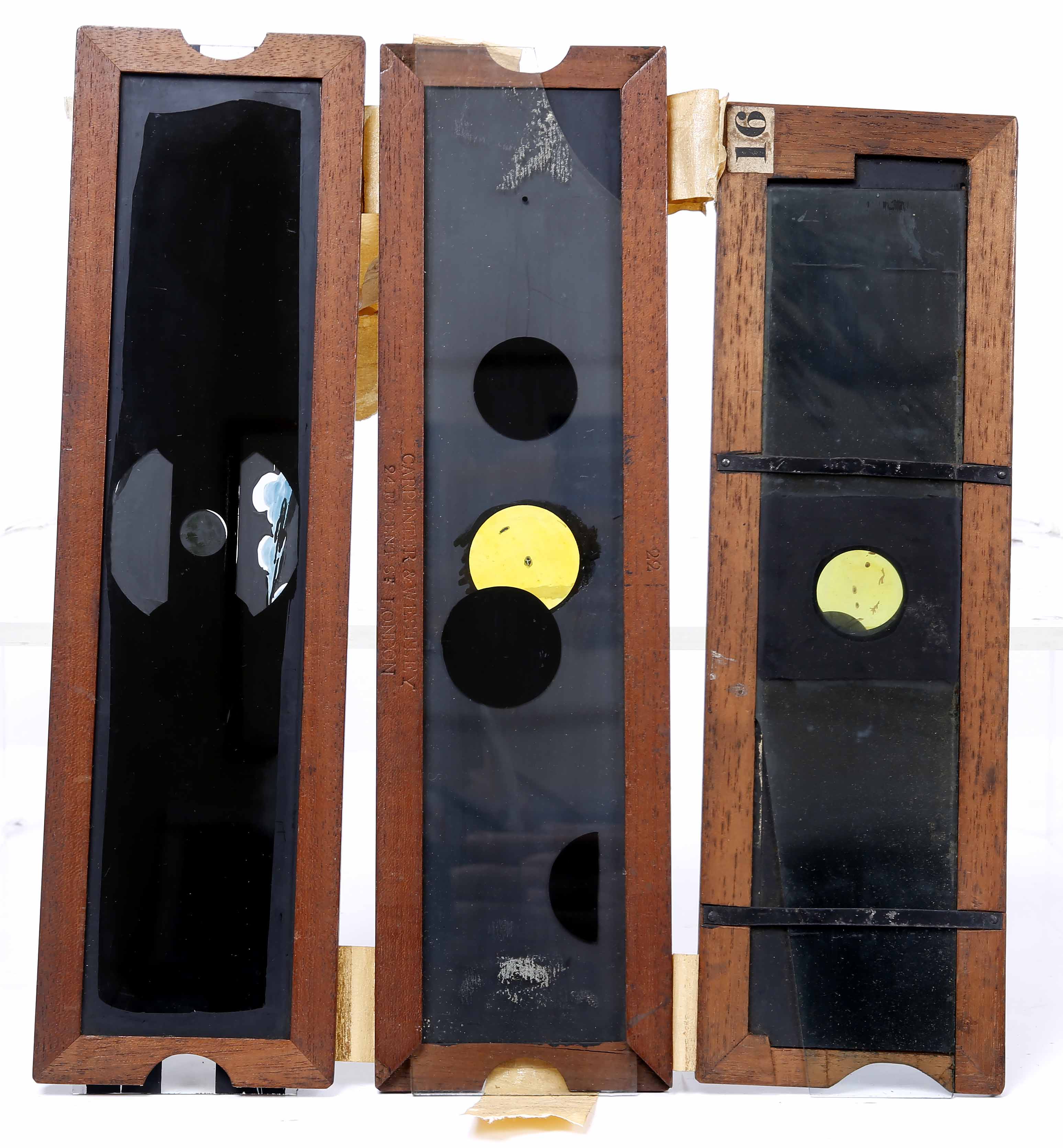 A GROUP OF NINE LONG MAGIC LANTERN SLIDES to include three with mechanical elements, others - Image 2 of 2