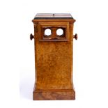 A VICTORIAN BURR WALNUT STEREOSCOPIC VIEWER, 52cm high