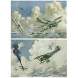 TWO PRINTS AFTER FRANCIS HILEY 'The Doomed Raider' and 'Victor of the Air', each 38cm x 56cm (2)