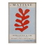 A POSTER ADVERTISING AN EXHIBITION OF WORKS by Henri Mattise, November 1956; and another Mattise