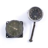 A POSSIBLY WORLD WAR II AEROPLANE COCKPIT TIMEPIECE the dial inscribed 'One Day/MK I I A/ 8A 1274,