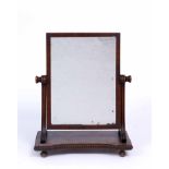 A REGENCY MAHOGANY DRESSING TABLE MIRROR 44cm wide x 54cm high