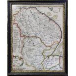 A MAP OF LINCOLNSHIRE by Robert Morden, 22cm x 17cm; a print after Boucher; and five other