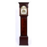 A GEORGE III MAHOGANY LONG CASE CLOCK with striking mechanism and unsigned brass dial, approximately