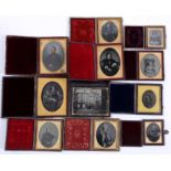 A SELECTION OF VICTORIAN AMBROTYPES in original cases (11)