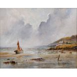 THOMAS BROXTON (19TH / 20TH CENTURY) 'Beached', signed and dated 1931, oils on board, 23 x 30cm; and