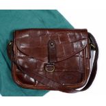 A MULBERRY LADIES CROCODILE SKIN HANDBAG with serial number 509519, 21cm wide in original cloth bag