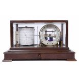 A NEGRETTI & ZAMBRA BAROGRAPH in oak case, fitted with single drawer containing charts 36cm x 21cm x