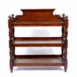 A 19TH CENTURY MAHOGANY THREE TIER BUFFET 103cm x 113 high