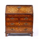 AN 18TH CENTURY DUTCH MARQUETRY BUREAU with fitted interior to the fall front 94cm wide x 103cm