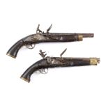 AN OLD FLINT LOCK PISTOL the lock plate with East India Co., Coat of Arms 46cm long together with