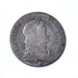 A CHARLES II CROWN dated 1662 later scratched 'John Thomas, November 1757'