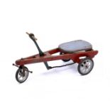 AN EARLY 20TH CENTURY HAND PAINTED CHILD'S TROLLEY 84cm x 48cm