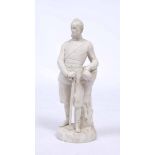 A PARIANWARE FIGURE of a Scottish soldier 45cm high