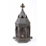 A VICTORIAN GOTHIC REVIVAL WALL LANTERN, 71cm high (AF) Reputedly from Old Tom Tower, Christ