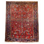 A HEREZ BRICK GROUND SMALL CARPET with continuing pattern of foliate designs, 302cm x 222cm