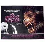 AN ORIGINAL 1980'S QUAD FILM POSTER 'AN AMERICAN WEREWOLF IN LONDON', 76cm x 101cm