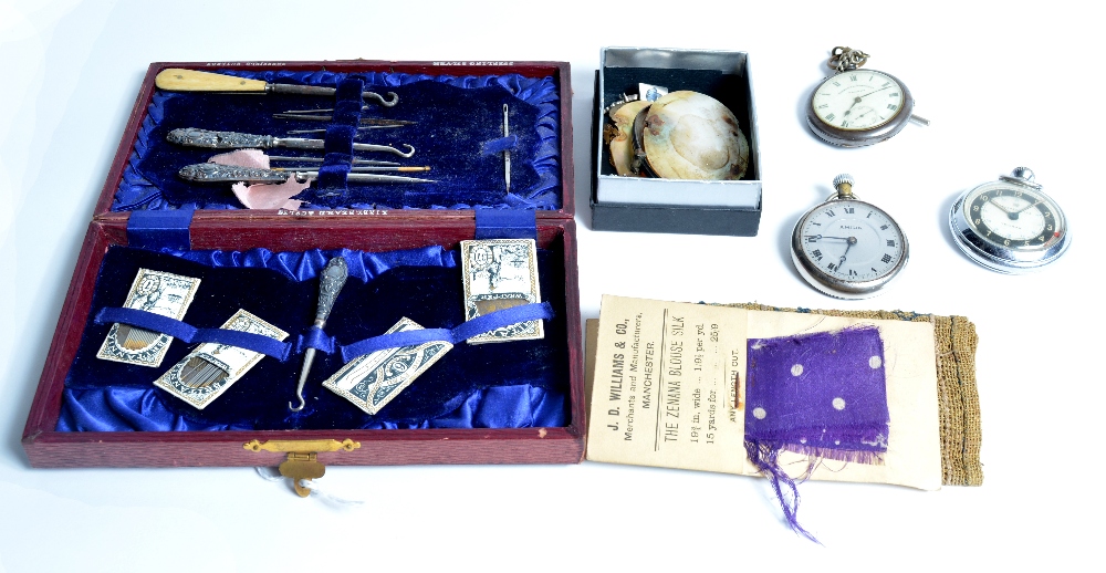 A small collection of miscellaneous jewellery including a Victorian bar brooch with pearl setting, a