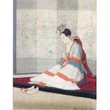 Elizabeth Keith (British, 1887-1956) The Korean Bride, circa 1938, signed in pencil, woodblock, 40cm